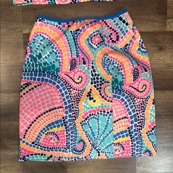 Lilly Pulitzer Women’s S. Kennedy Skirt & Crop Top Tile Wave. RARE BEAUTY! - Picture 6 of 6